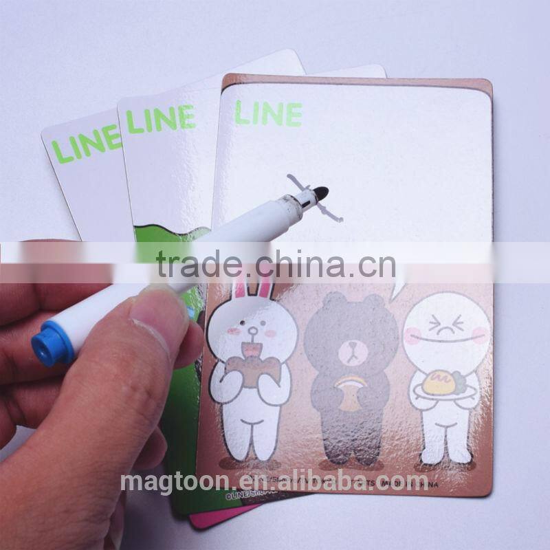 Personalized refrigerator magnetic memo board with magic