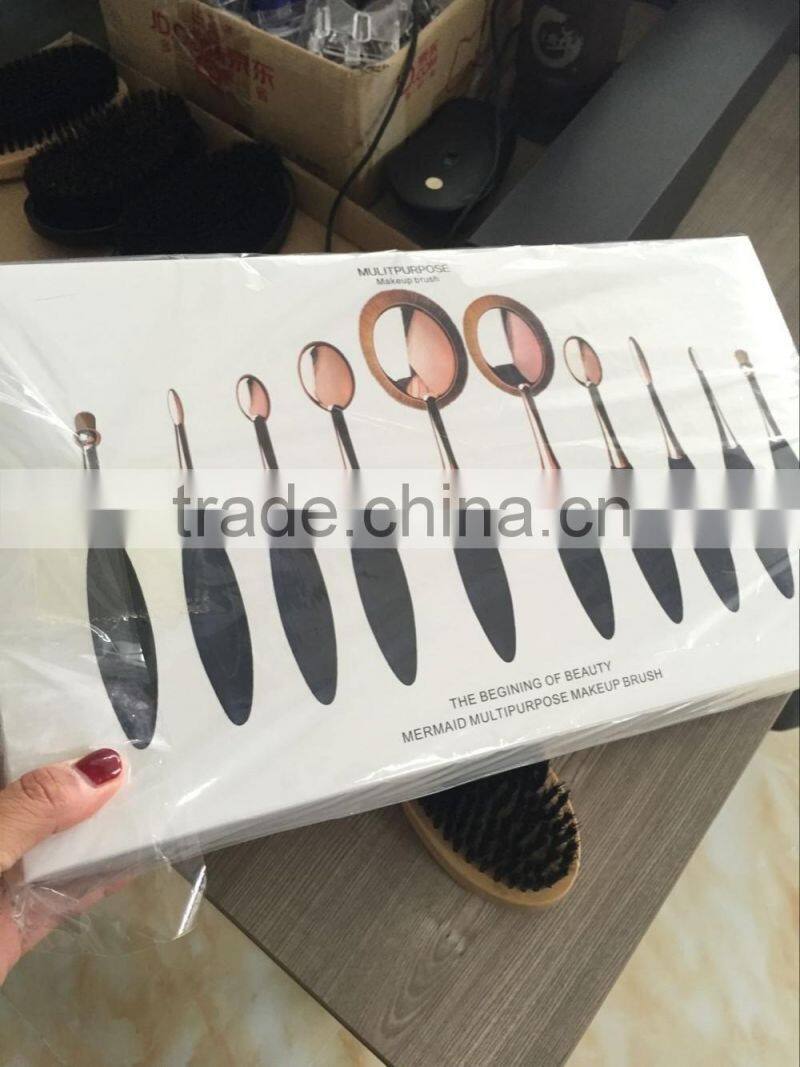 10 pieces rose gold mermaid makeup brush kits cosmetics make your own brand