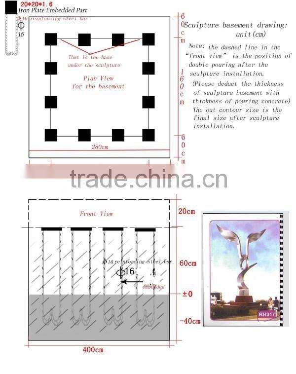 Outdoor Modern 304 Stainless Steel Sculpture for Garden Decoration