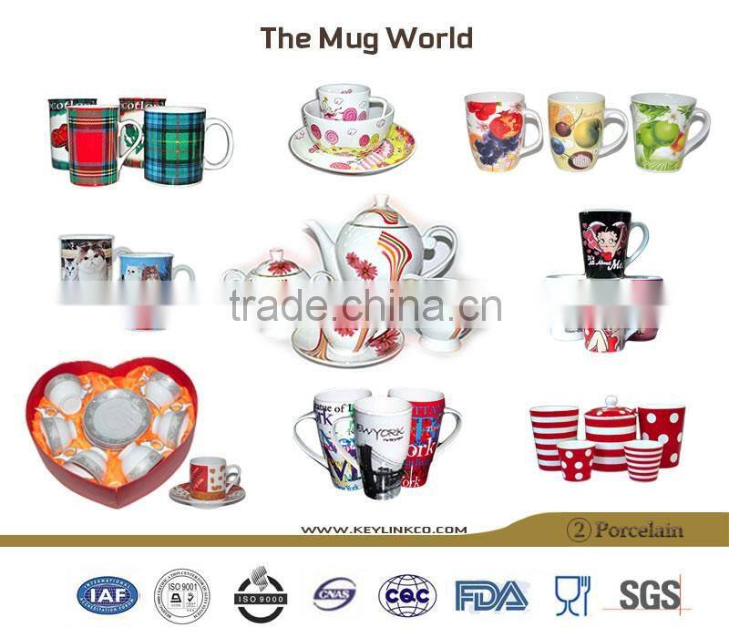 11OZ black secret power design full decal print coffee cups, shiny surface new bone china mug, KL5109-Y31