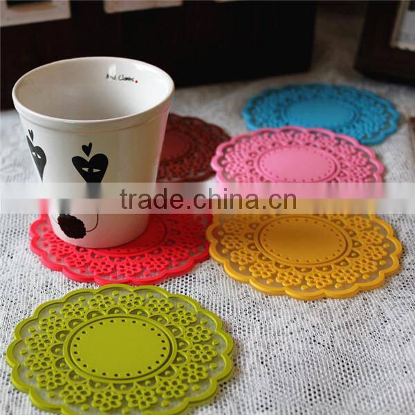Wholesale Eco-friendly silicone cup mat/silicone coffee cup mat in high quality