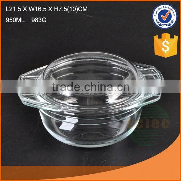 Glass pot for cooking glass soup&stock pot with lid glass cookware