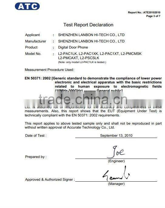 Color video door phone video system kit L2-CH7-1 smart your life