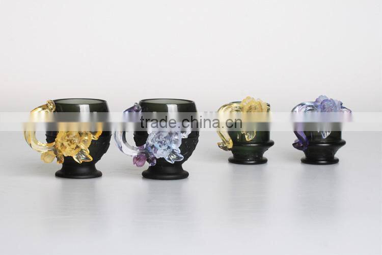 2015 new design hot sale crystal coffee cup, saucer coffee cup and saucer