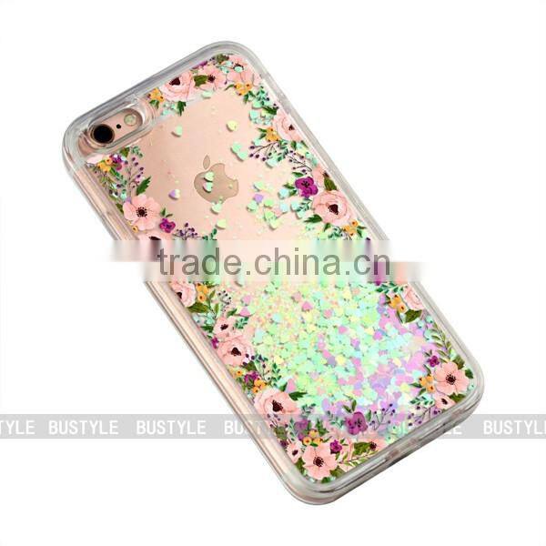 Custom Transparent Liquid Glitter Case for iPhone for Samsung Mobile Phone Cover