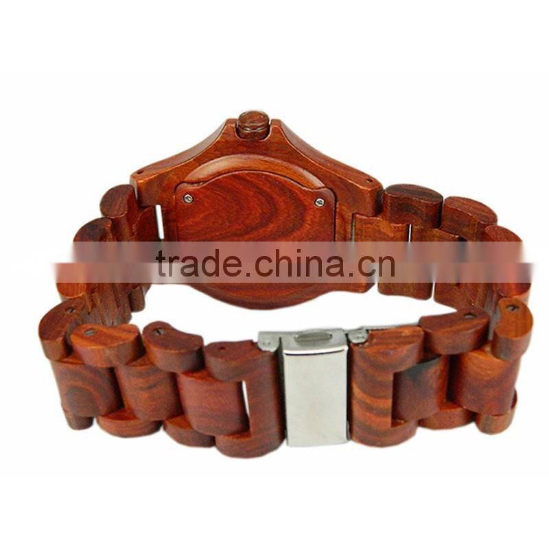 WJ-5354 newest hot sale wooden with calendar fashion vintage creative men watch