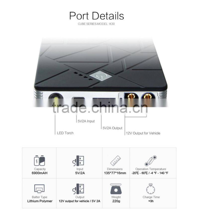 2016 best selling new design power bank jump starter with private mold