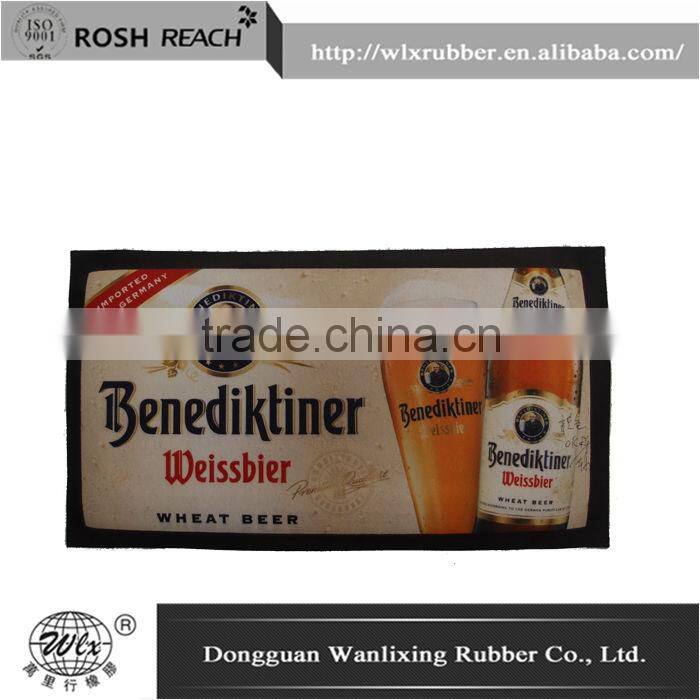 Custom absorbtion wool anti skid rubber bee bar mat