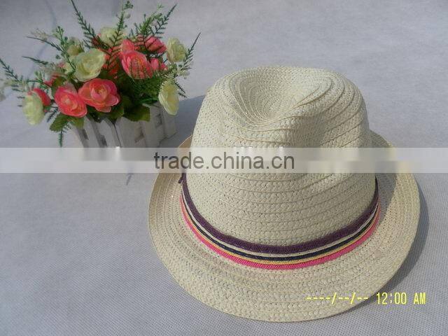 New product High reflective straw fedora hat with ears