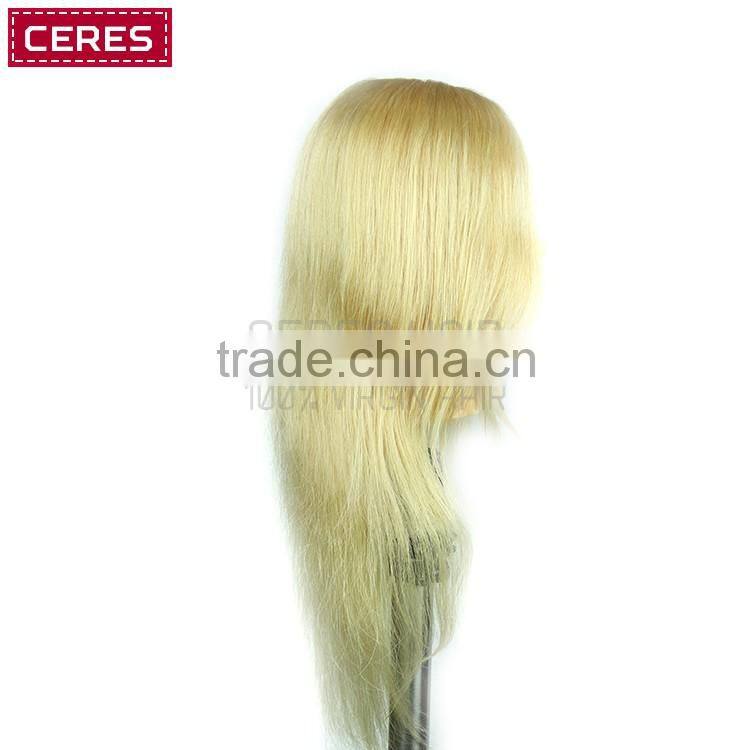 Blonde Long Hair Training Head for Hairdresser 18 inch to 24 inch