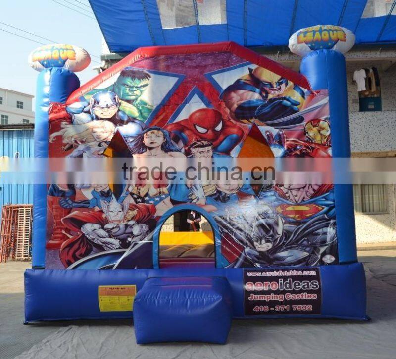 2016 Inflatable castles with theme Cartoon painted inflatable bouncer