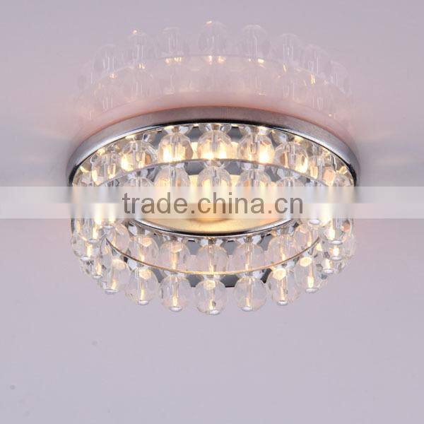 MR16 GU5.3 round recessed clear ball crystal beads downlight with 2 layer gold iron metal