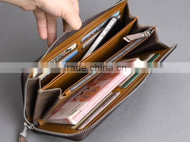 Mens vintage clutch bag and custom pattern leather wallet