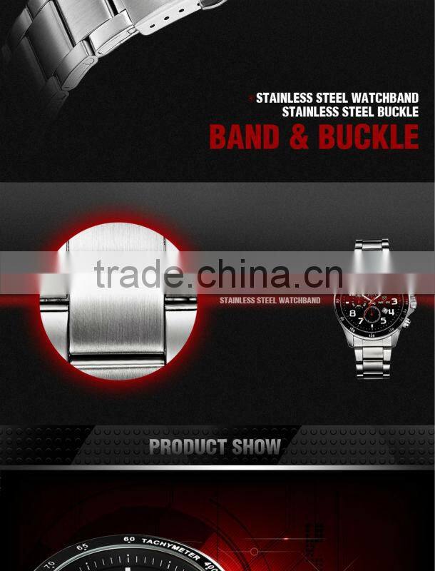 Fashion WEIDE Men Full Steel Watch Black Dial Japan Quartz 3ATM Waterproof Diving Military Men Sports Watches Relogio Masculino