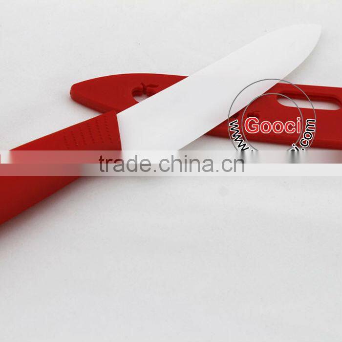 Ceramic 6" Chef's Knife - White knife sheath RED
