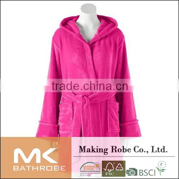 100% polyester Material promotional bathrobe with hood