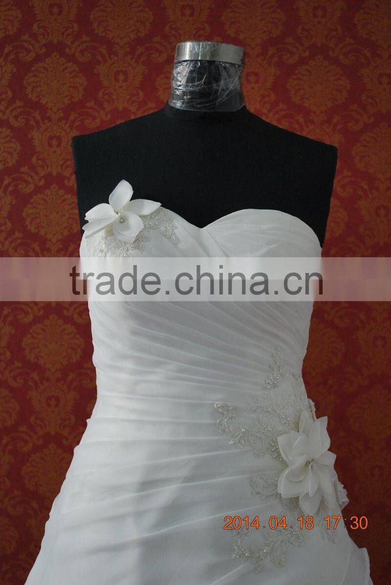 (MY0018) Organza Ruffle Skirt Real Sample Wedding Dress Made In China