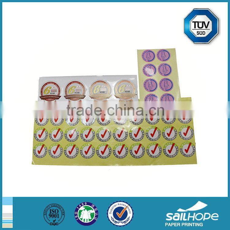 Excellent quality hot sell customized adhesive labels stickers
