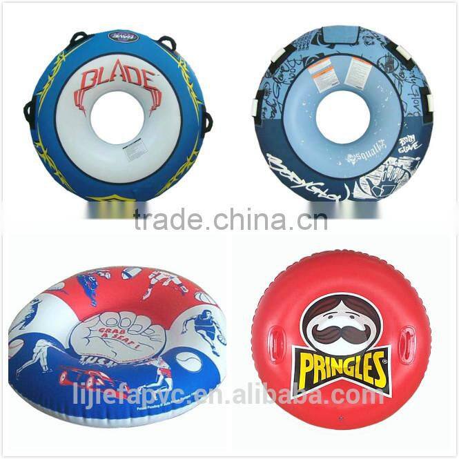 Inflatable snow tube for skiing,inflatable sport tube, durable pvc water tube with handles