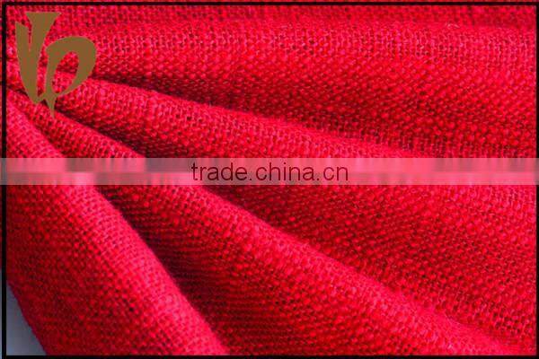 new products wholesale dark red recycled heavy linen cotton fabric for coat
