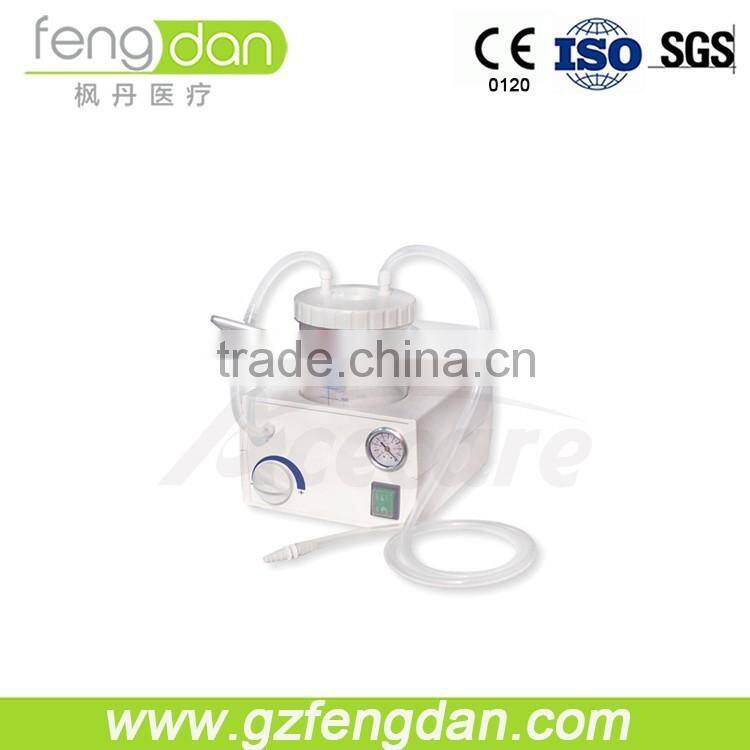Anti retraction dental suction with oil free piston pump