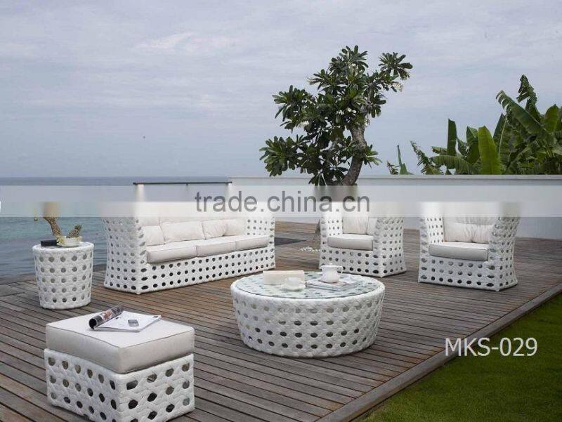 Synthetic rattan wicker sofa set Outdoor Furniture (1.2mm alu frame powder coated,10cm thickness cushion, waterproof fabric)