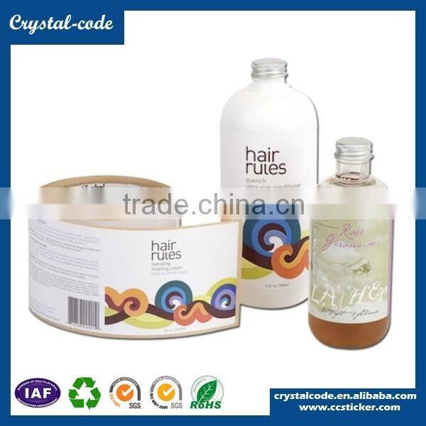 New design professional adhesive PVC packing cosmetic label
