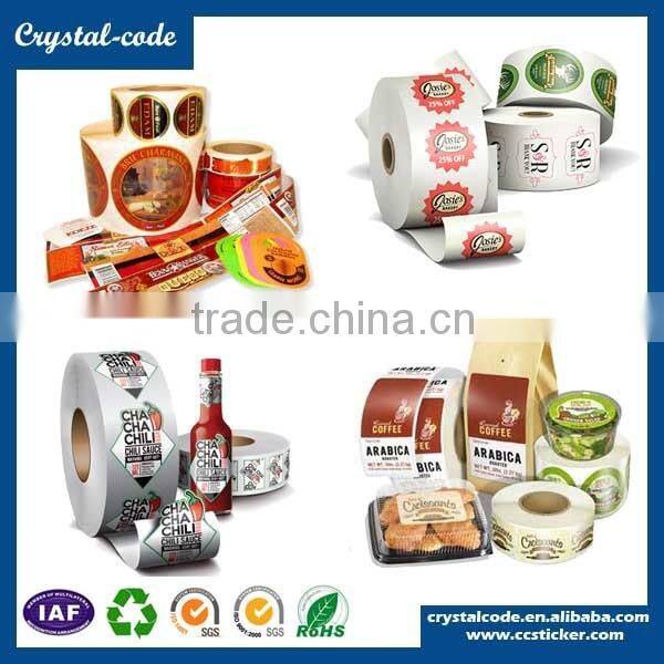 Hot sale freezer cold food packing label,self adhesive removable food packing label