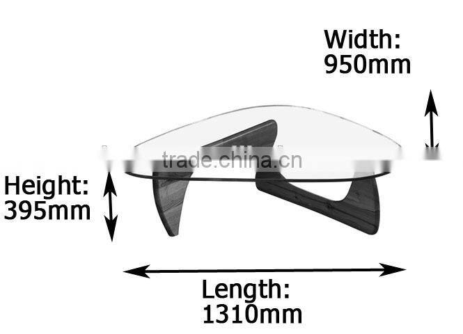 Glass coffee table wood leg
