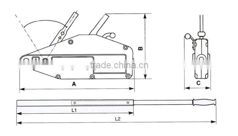 Hot sale hand control wire rope pulling hoist