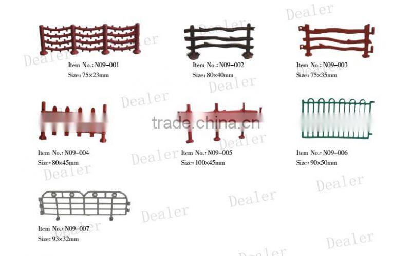 3D decorative concrete fence,N09-002,decorative outdoor scale model fence,architectural outdoor security model fence