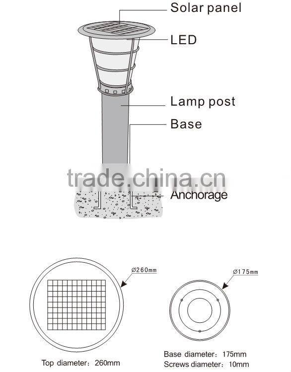 led solar garden light solar post light high pole solar light