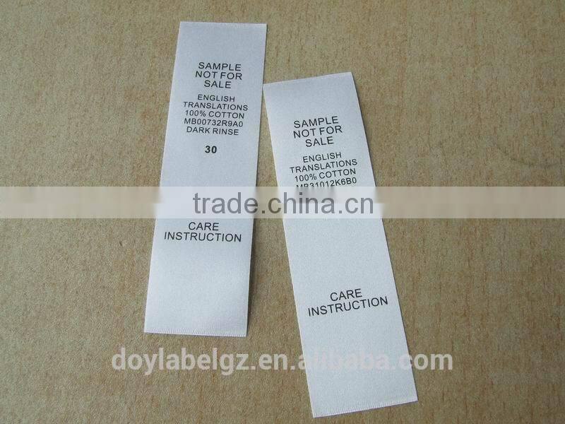 printing care label for garment