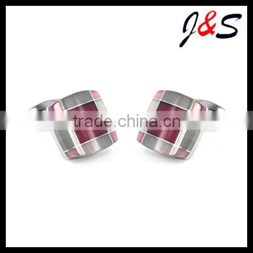 wholesales stainless steel cufflinks with color stone781B
