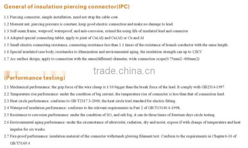 Copper teech Insulation Piercing clamp