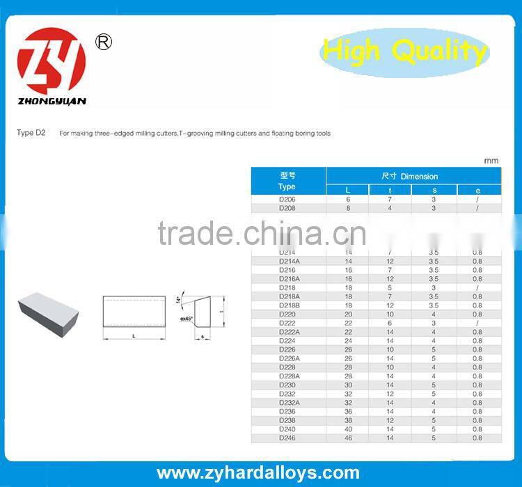 P30 virgin material e1 type tungsten carbide brazed tips