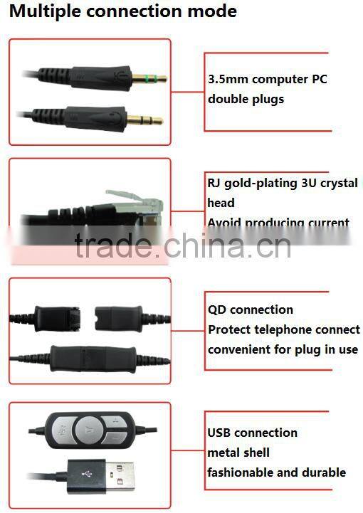 Multiple microphone headset for call center, PC , laptop , headband speakerphone