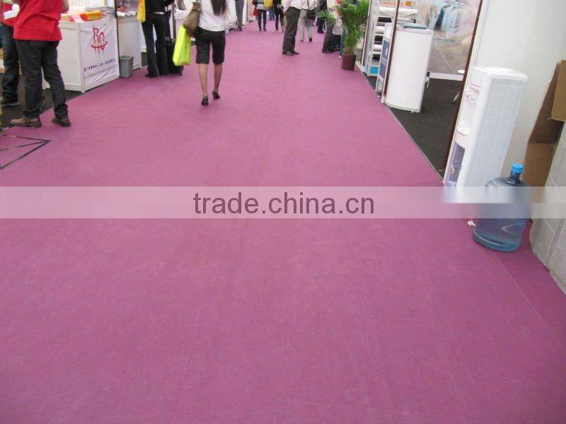Best price 100% polyester Needle Punched Nonwoven Exhibition Carpet velour carpet