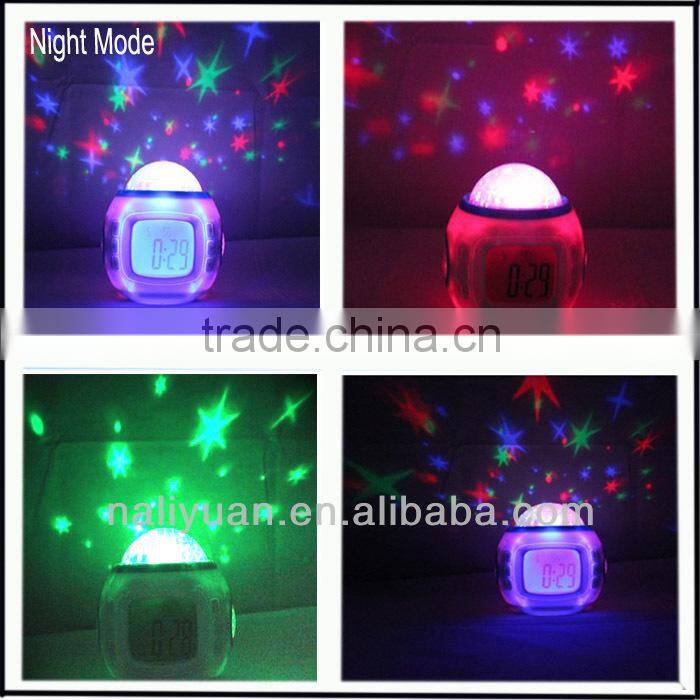 Hot sales projection alarm clock with music for promotion