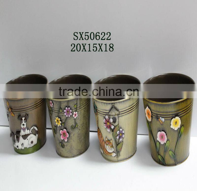 2014 Popular colorful metal garden hanging flower pot