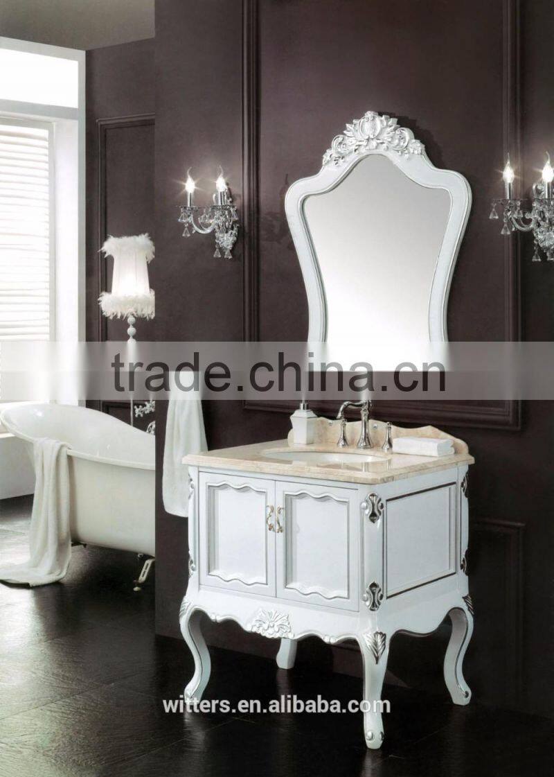 New white oak solid wood free standing modern bathroom vanity cabinet WTS243