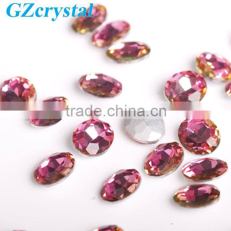 Popular egg shaped diamond crystal stones for clothing