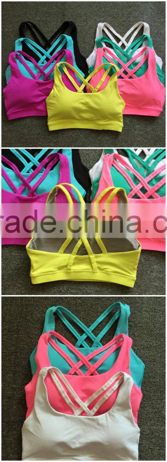 Women Sport Bra Beautiful Back Cross Professional Sport Bra Running Sport Bra Moisture Absorption the bra breathable