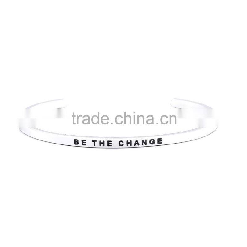 Fashion men gold silver stainless steel charm bracelets custom engraved logo bangles magnetic bracelets
