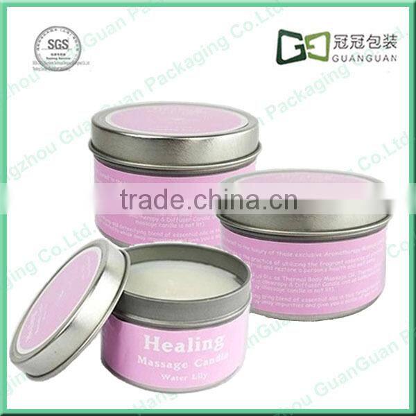 printed gold candle tins