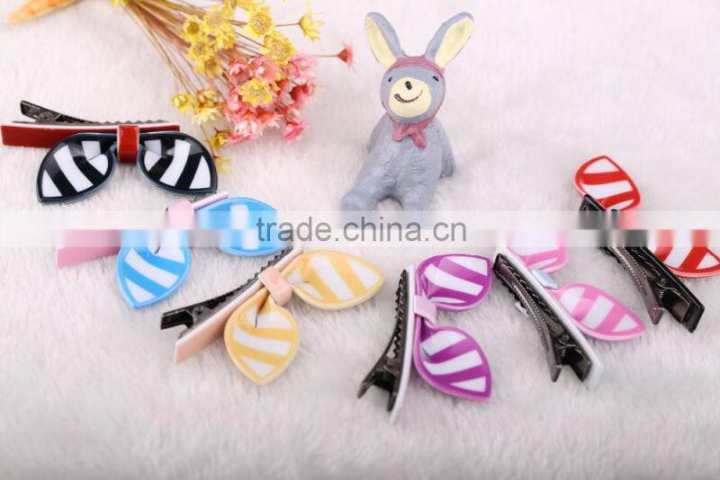 wholesale fancy colorful bow hair clip girls Alilgator Clip kids hair accessories