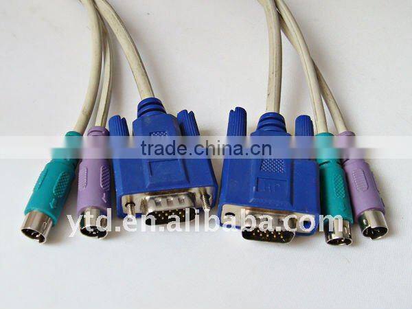 new design 15Pin to 15Pin VGA cable+MD6P for KVM