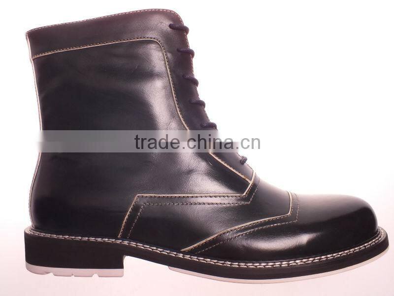 Lates shoes design 2014 for men high ankle boots