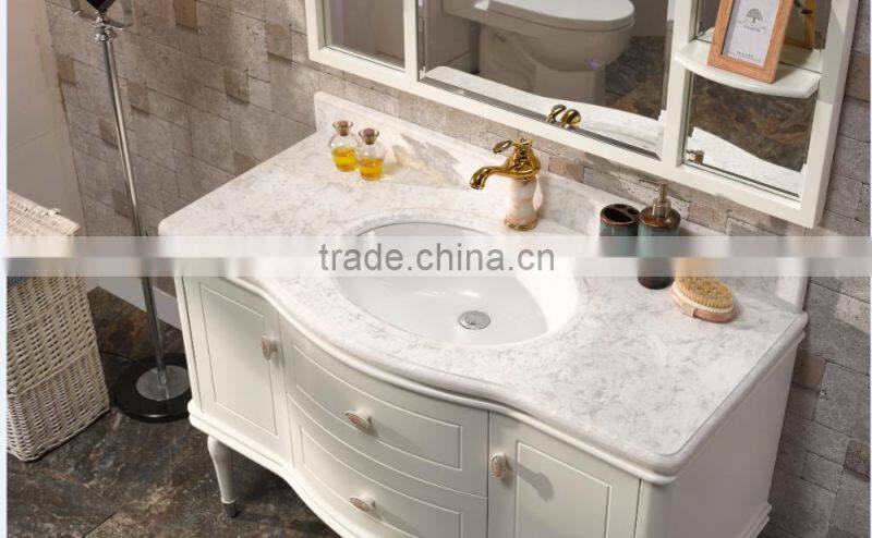 solid wood,oak wood bathroom cabinet withTouch screen lamp mirror cabinet