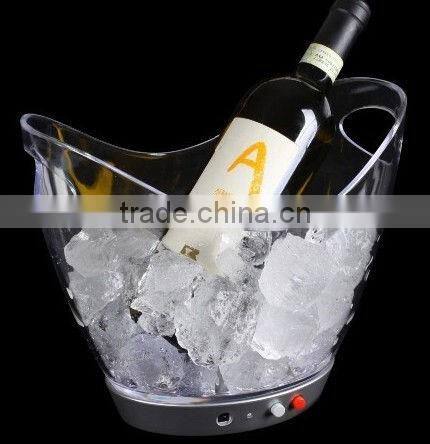2013 hot acrylic led ice bucket wholesale/customized acrylic led ice bucket wholesale